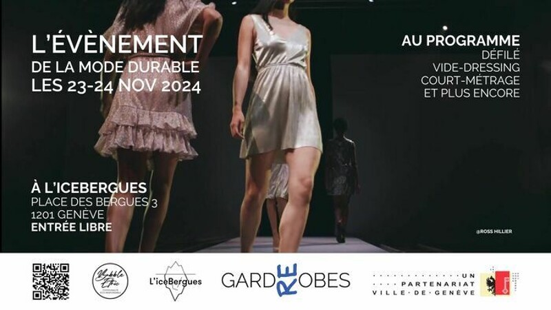 Bienvenue au défilée GARDEROBES, le rendez-vous grand public incontournable de la mode durable le 23 novembre 2024 à l'espace IceBergues au centre-ville de Genève.