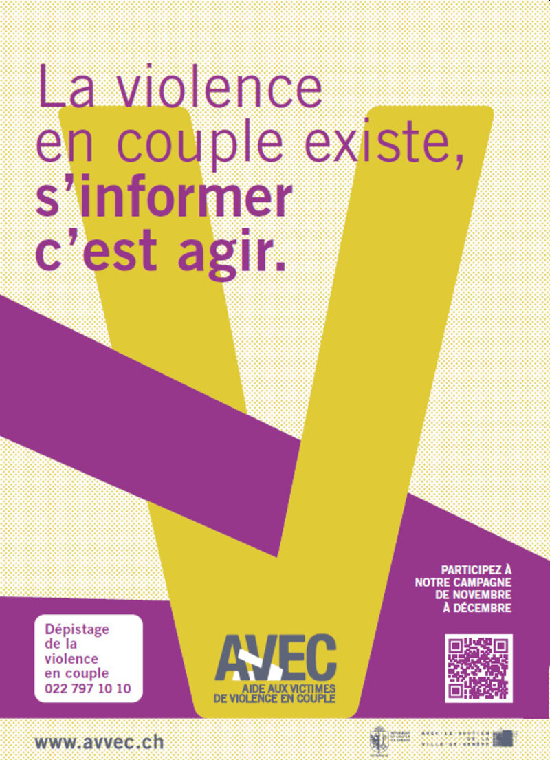 Campagne de dépistage de la violence en couple portée par AVVEC en partenariat avec l'État de Genève
