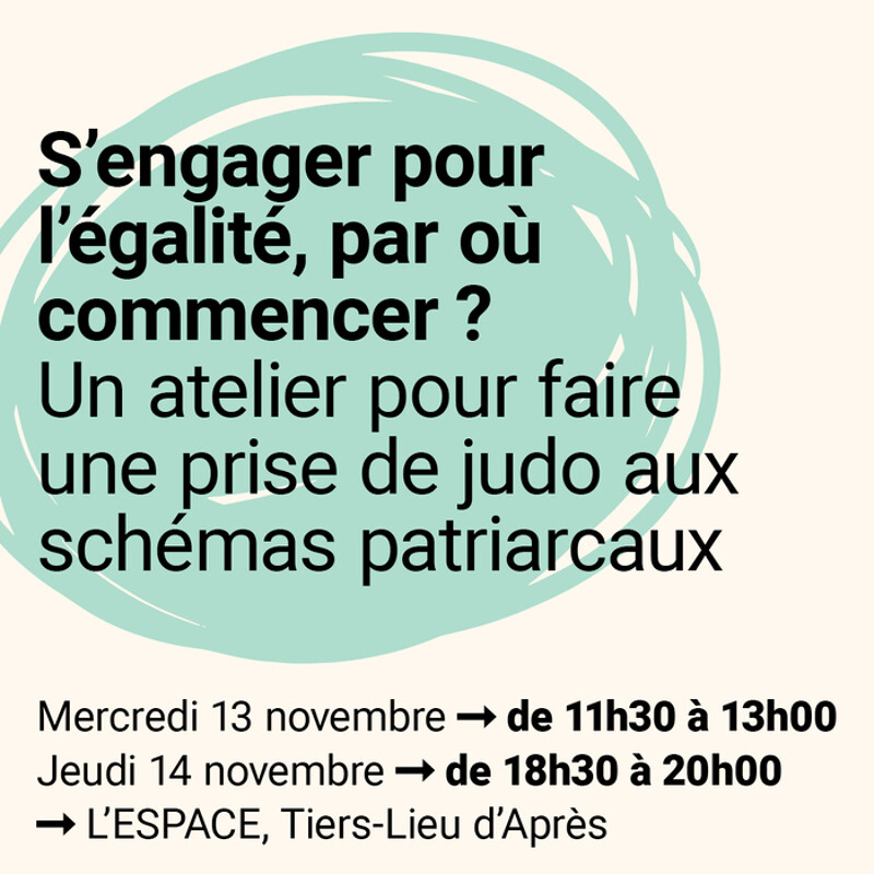Un atelier d'1h30 dédié aux hommes, pour faire une prise de judo aux schémas patriarcaux.